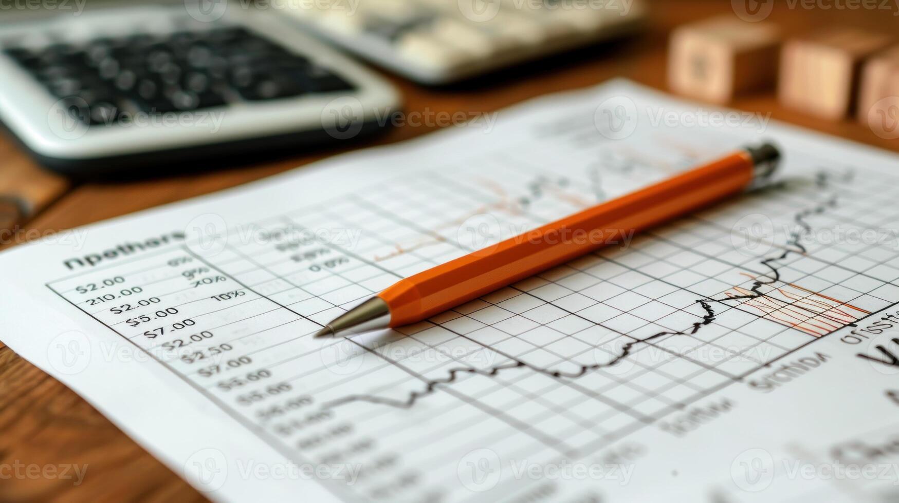 Data analysis graph paper with pen professional photography. photo