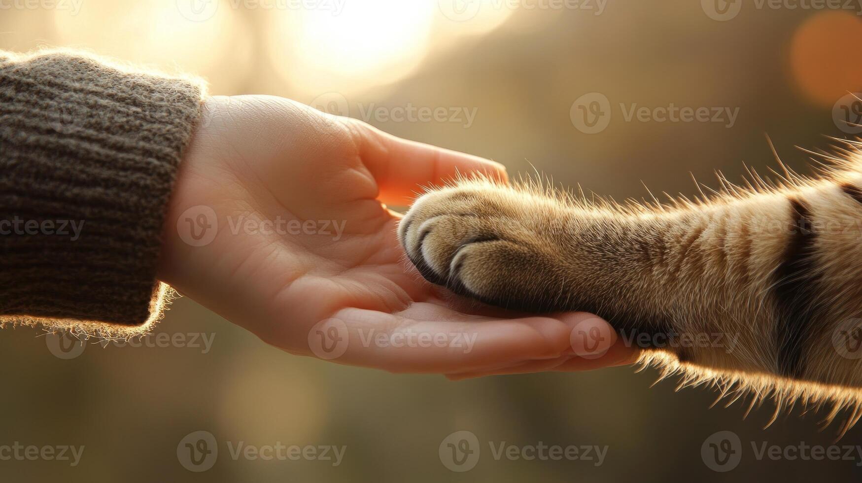 A hand is holding a cat's paw photo