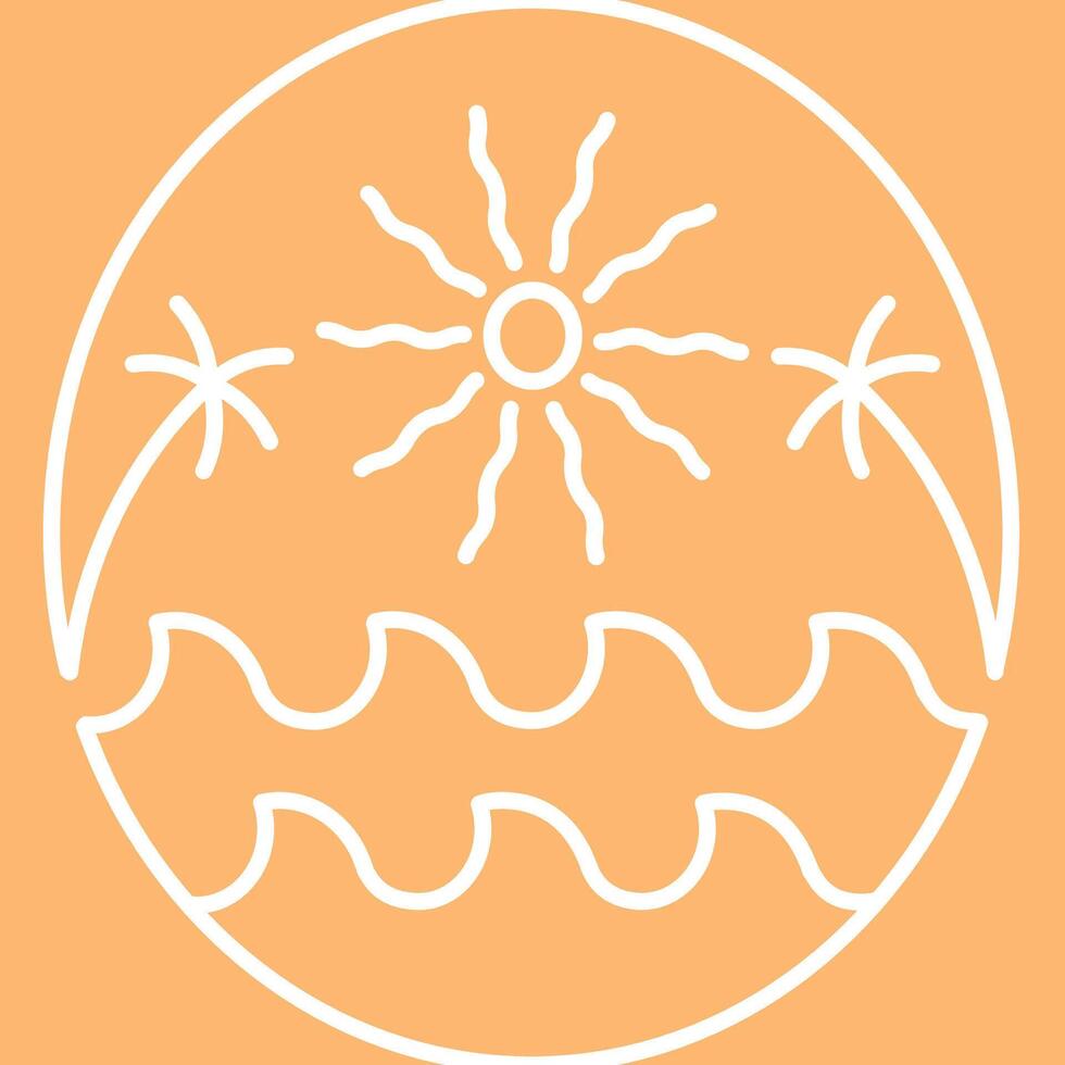 the beach monoline vector