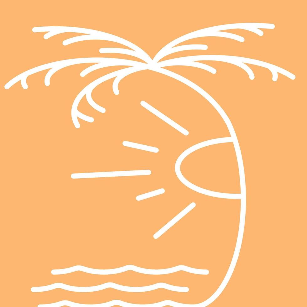 hello sunset monoline vector