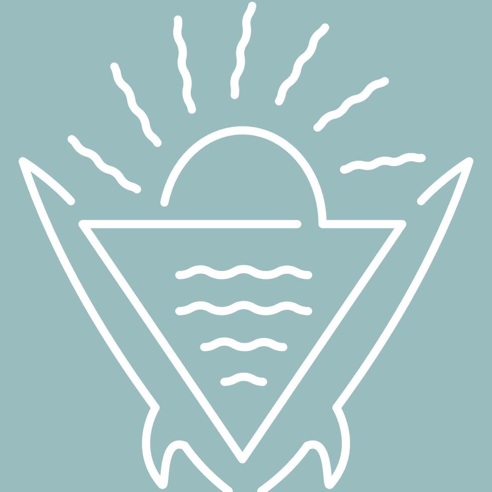 surfing board monoline vector