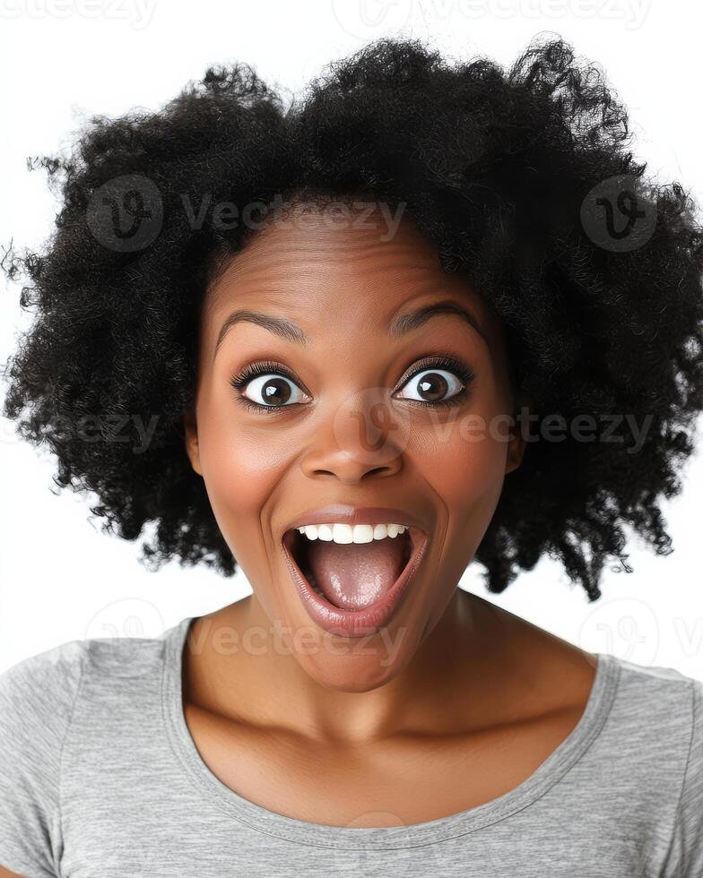 Her radiant smile captures the essence of pure joy and excitement photo
