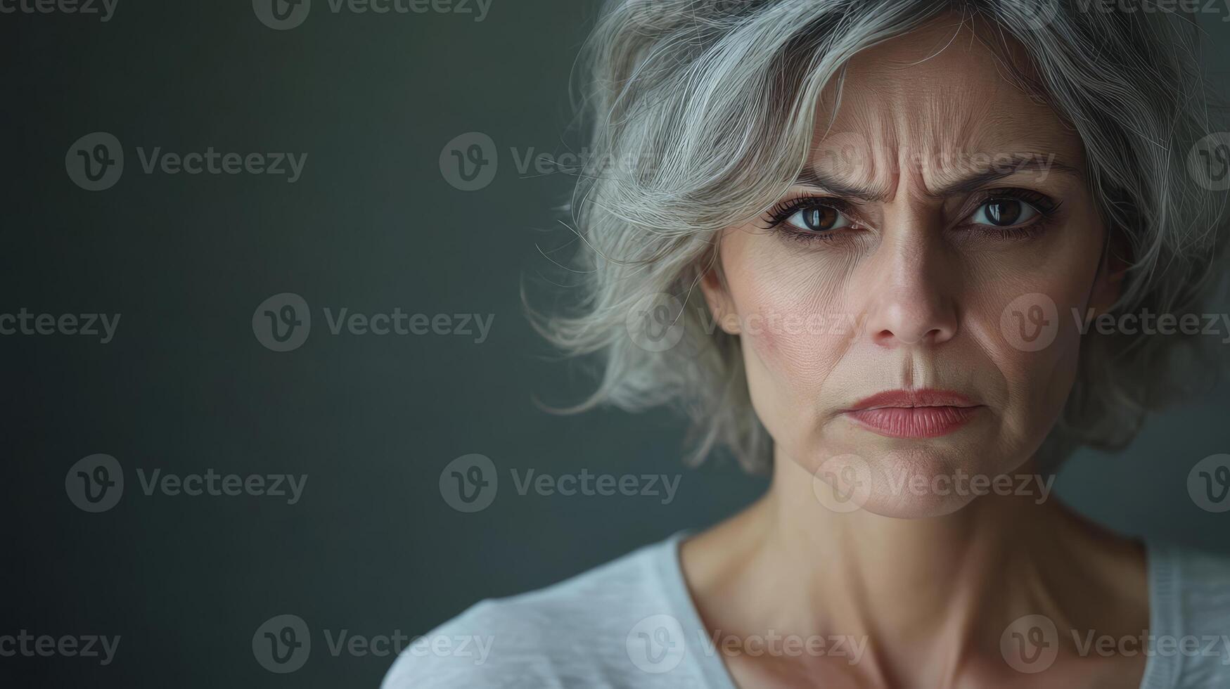 The model radiates intensity with a captivating and fierce gaze photo