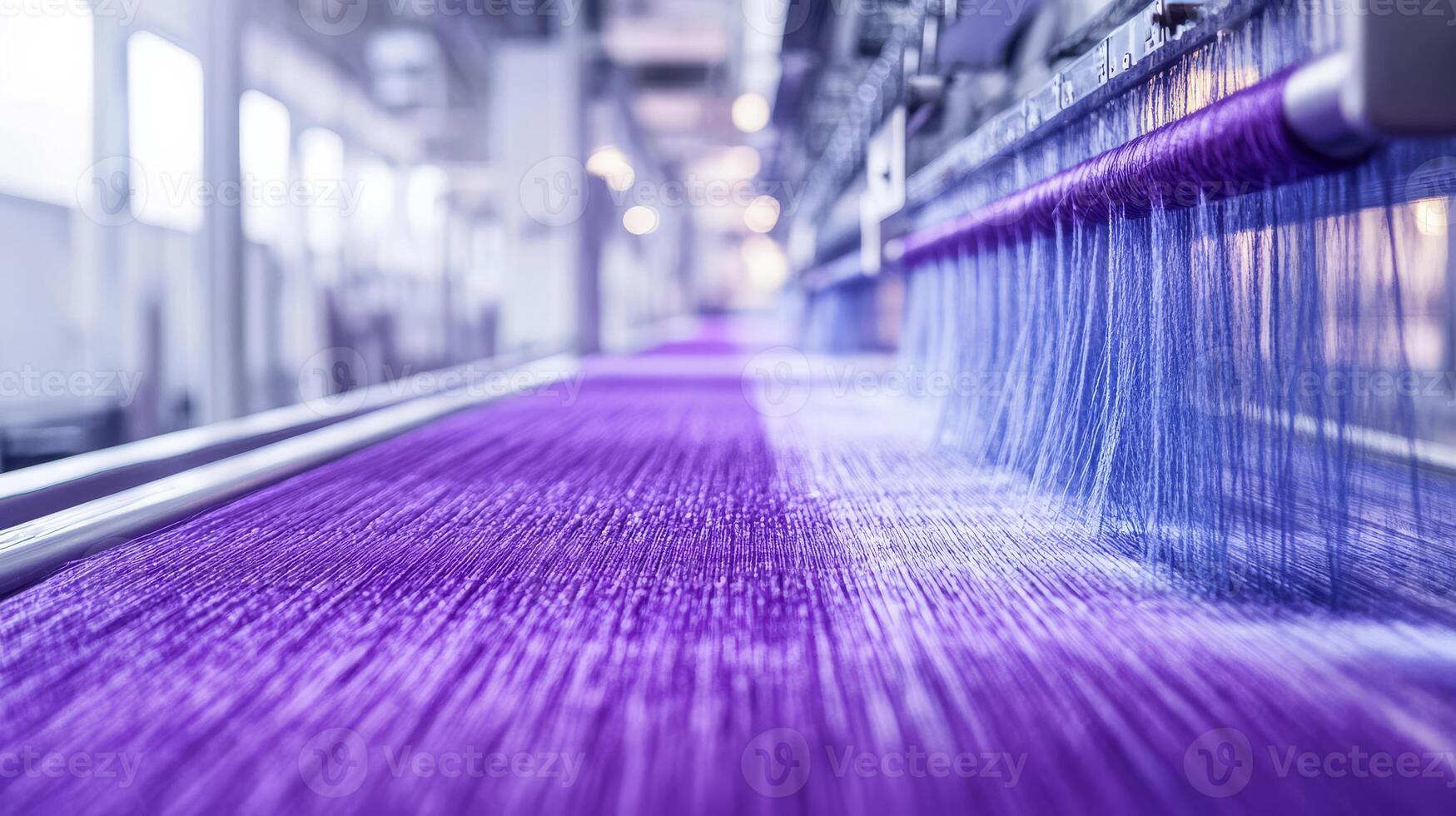 Colorful threads weave together, highlighting craftsmanship in a bustling factory photo