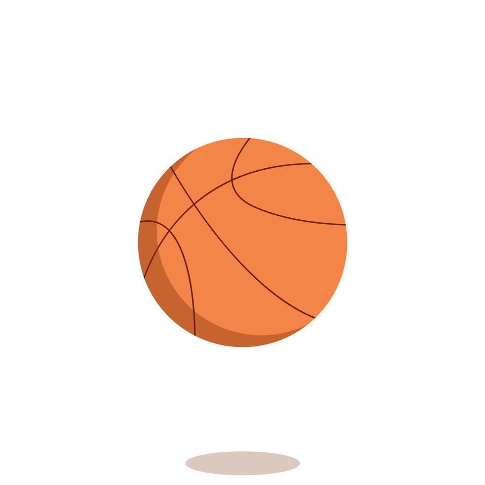 Basketball with shadow on white background. vector