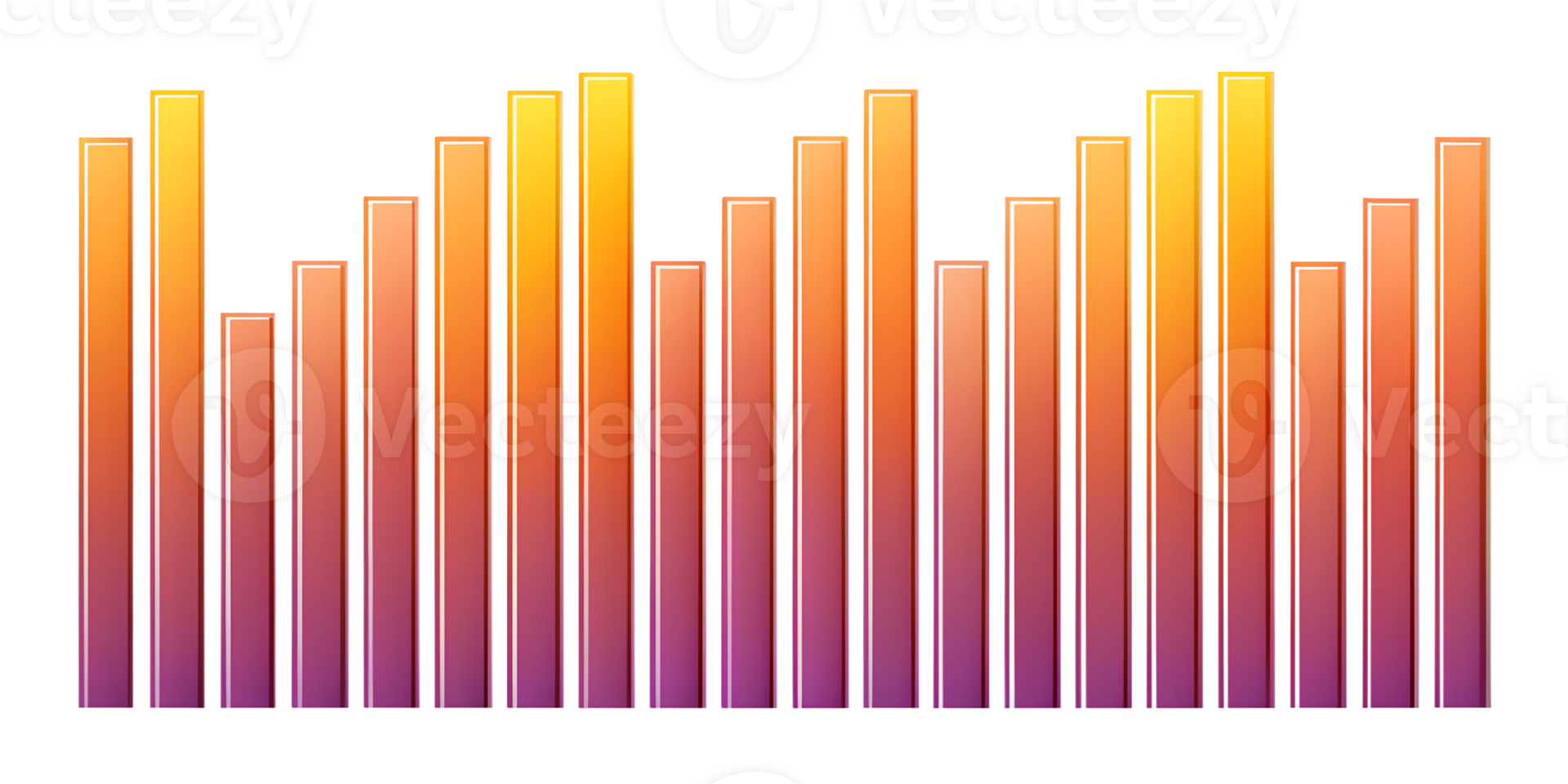 Colorful bar chart graphic, isolated on transparent background png