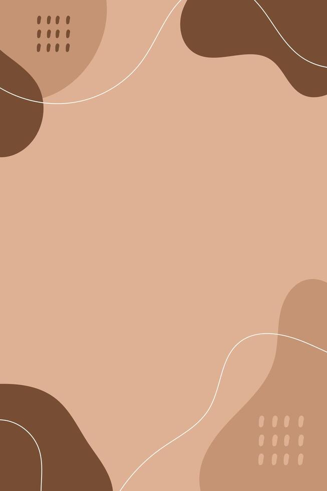 Abstract background with spots and lines in beige coffee colors. Flat illustration. vector
