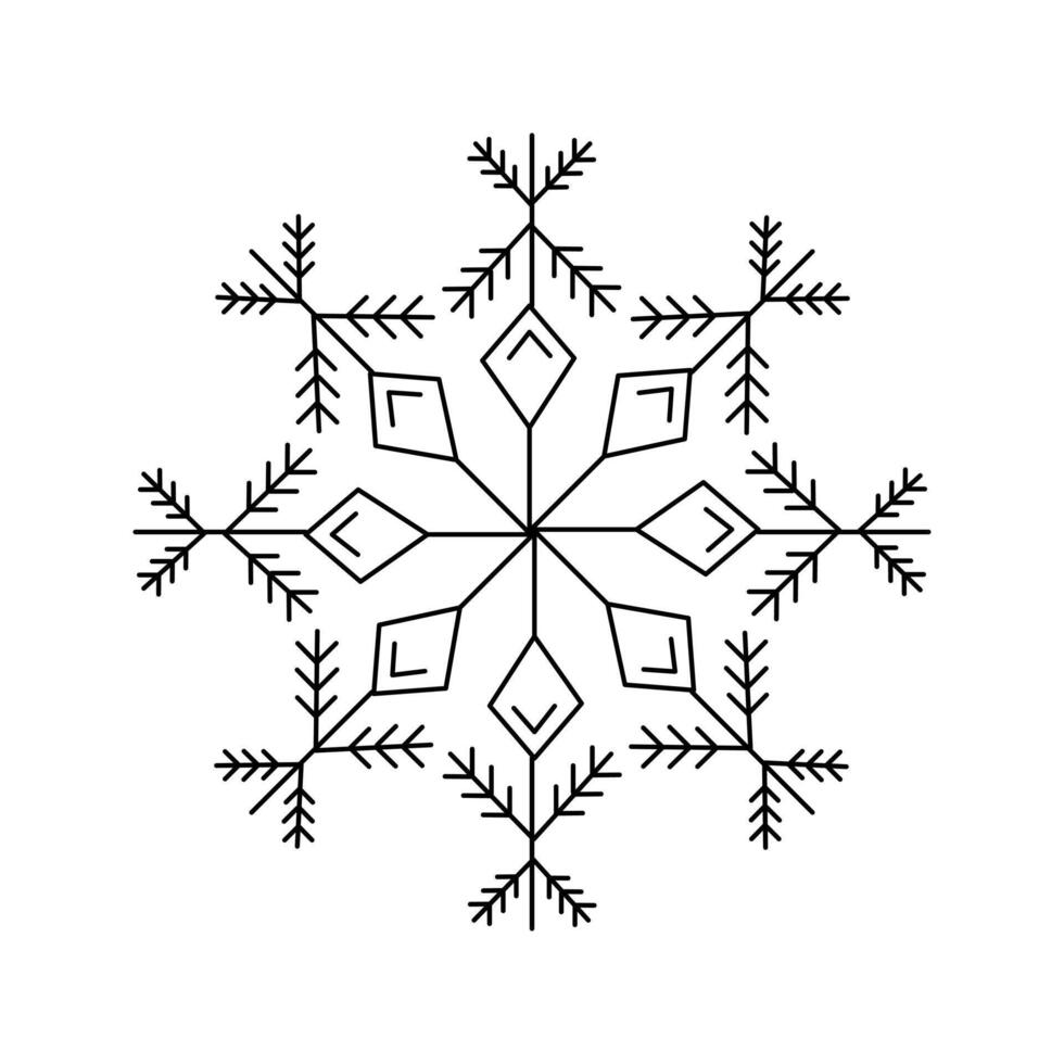 Snowflake symbol on white background vector