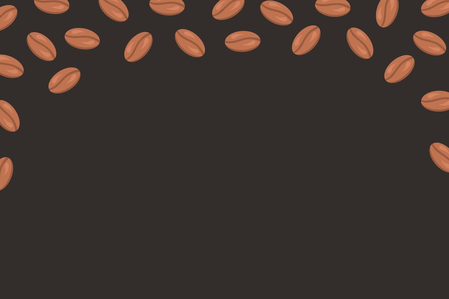 Coffee beans arranged on a dark background vector