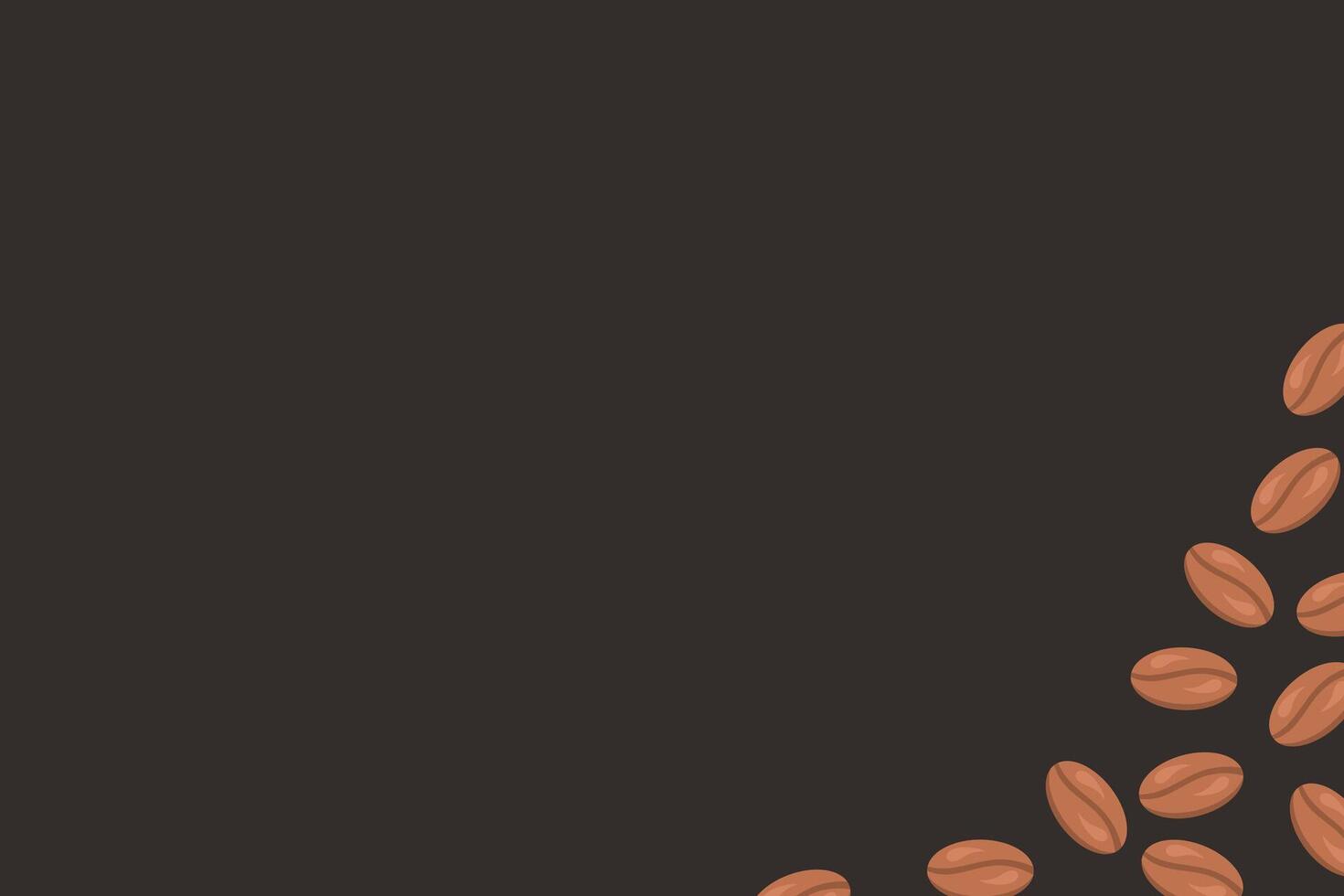 Dark background with coffee beans layout vector