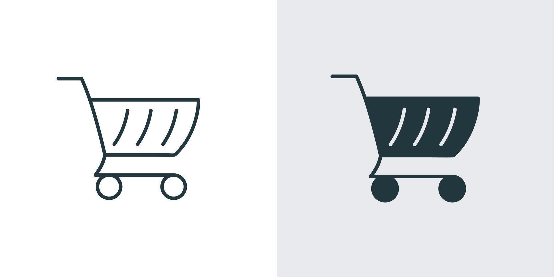 Shopping Cart Icon. e-commerce, Store, Checkout, line and solid style vector