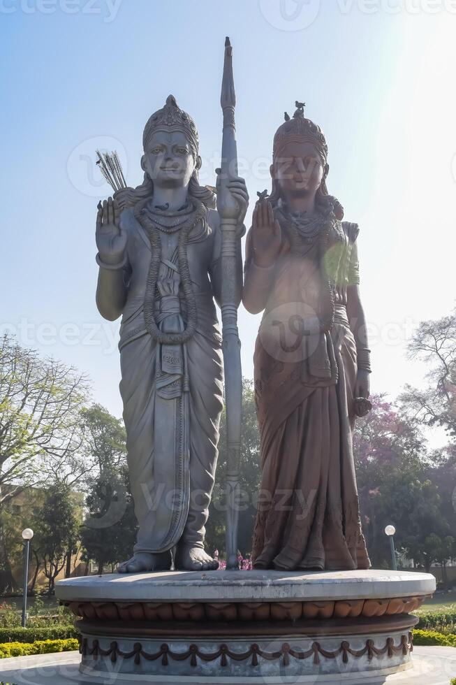Big statue of Lord Sita Ram near Delhi International airport, Delhi, India, Lord Ram and Sita big statue touching sky at main highway Mahipalpur, Delhi photo