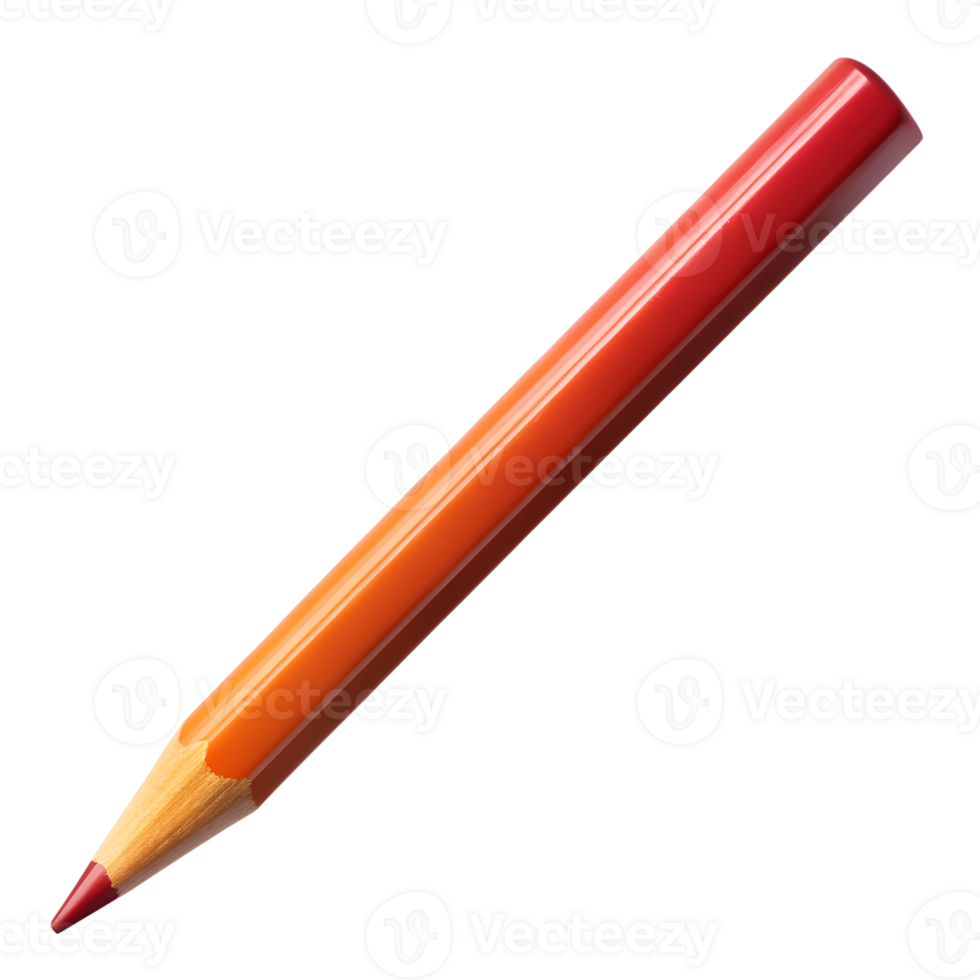 Red orange gradient colored pencil cut out transparent 49099952 PNG
