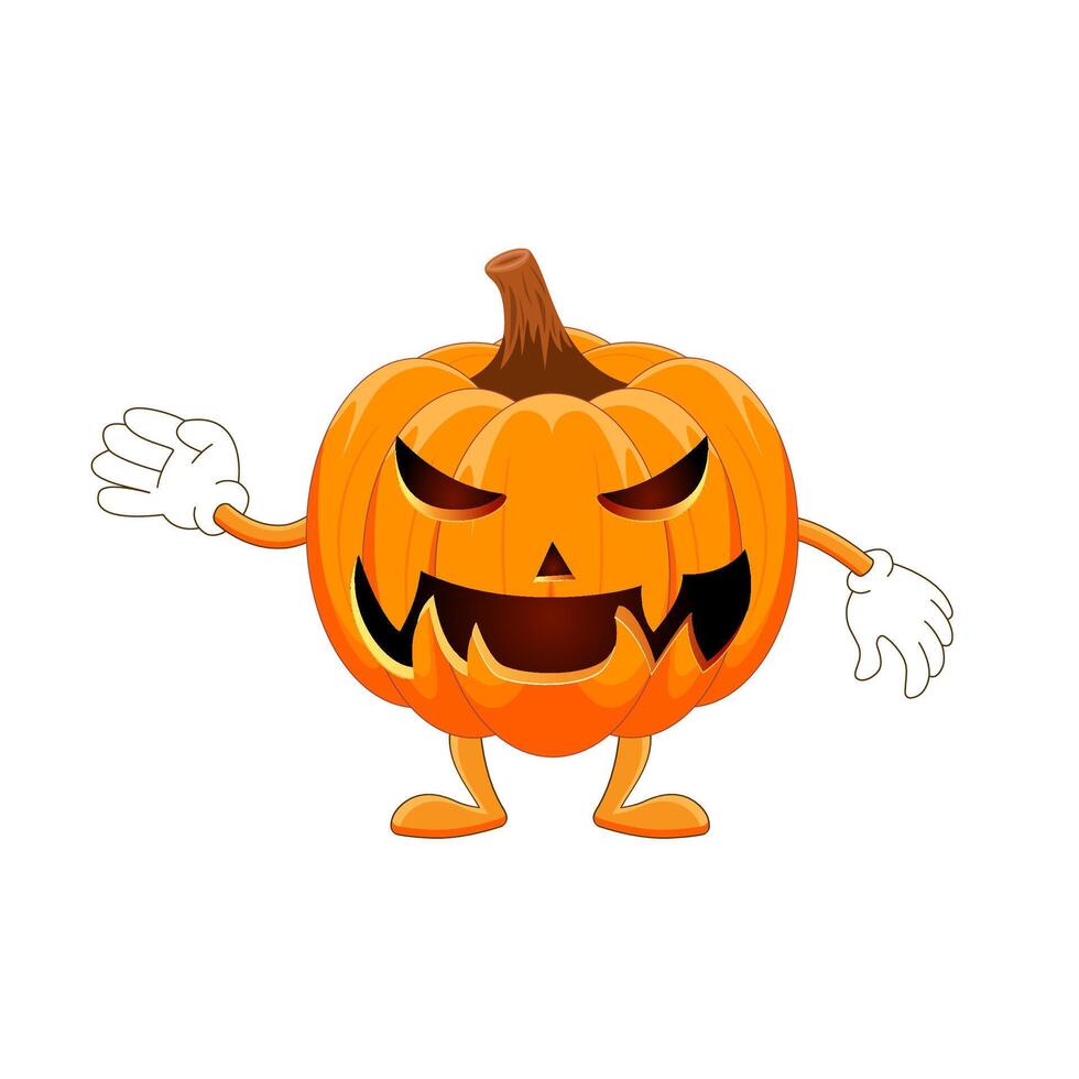 Pumpkin on white background. The main symbol of the Happy Halloween holiday. vector