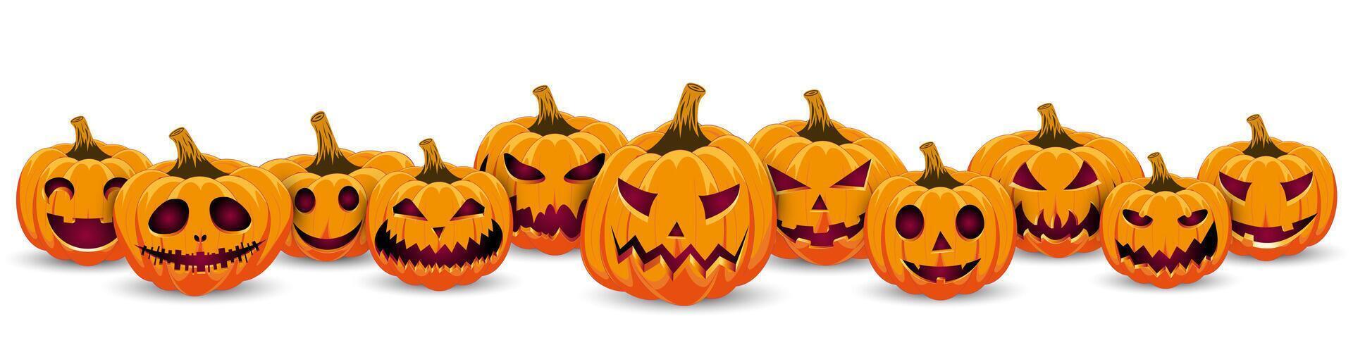 Set pumpkin on white background. vector