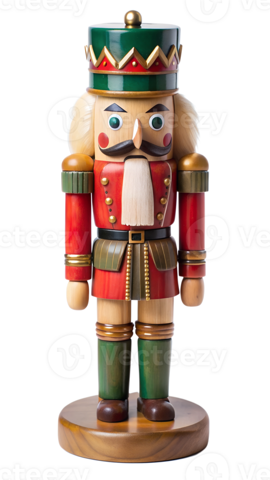 Traditional wooden nutcracker figurine, transparent png