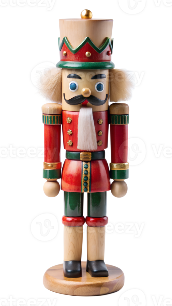 Red and green nutcracker figurine for christmas, transparent png