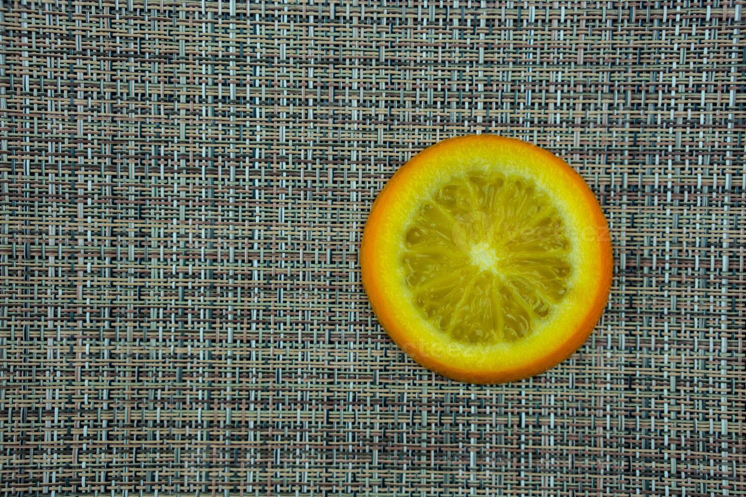 Slices of pulp and zest ripe orange photo
