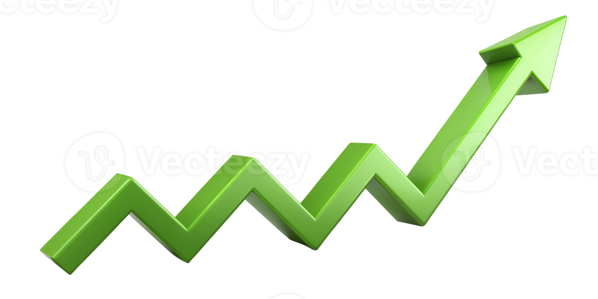 Green upward arrow symbolizing growth, isolated against transparent background png