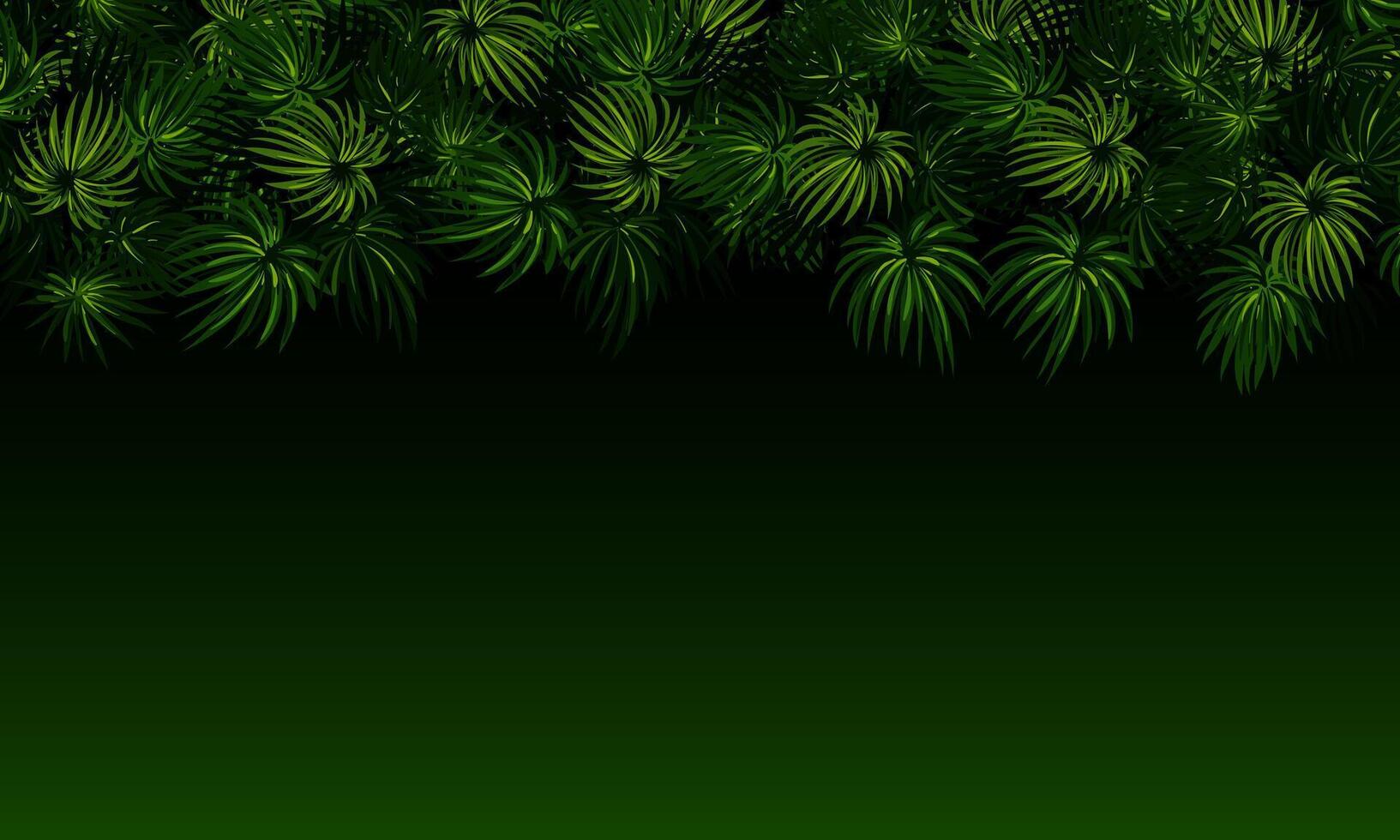 Tropical leaves pattern. dark background. exotic tropical background. blank space. vector