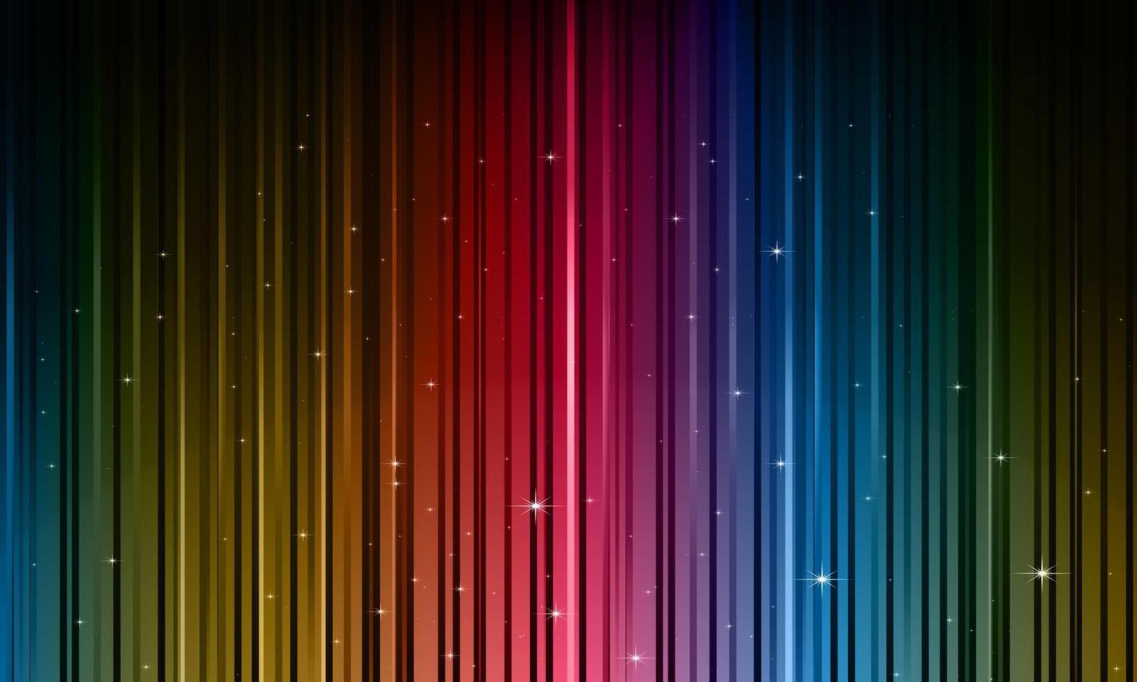 colorful striped with spot light on dark background. vertical lines rainbow. vector