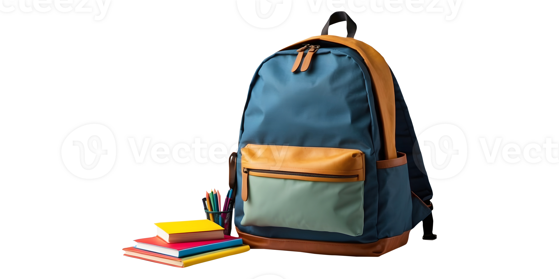 Complete Student Gear Backpack Isolated on a Transparent Background png