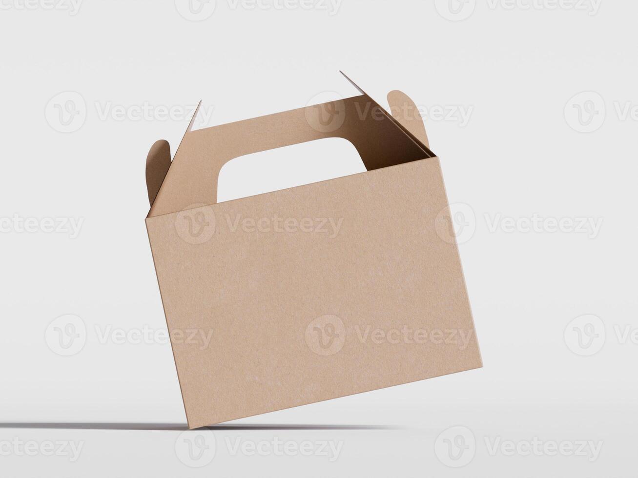 Cartoon cardboard boxes. Carton delivery boxes, open and closed shipping package with fragile signs, parcel delivery boxes photo
