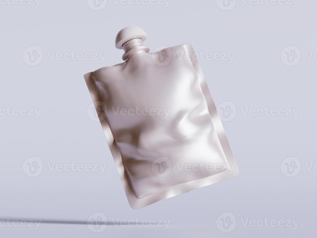 Blank Food doypack or Pouch Sachet Bag With Spout Lid. Mock Up, Template. Illustration Isolated On White Background photo