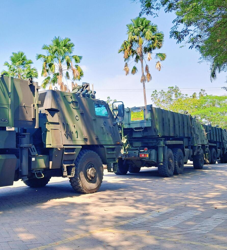 A military vehicle or truck show in Paiton Probolinggo July 26, 2024 photo