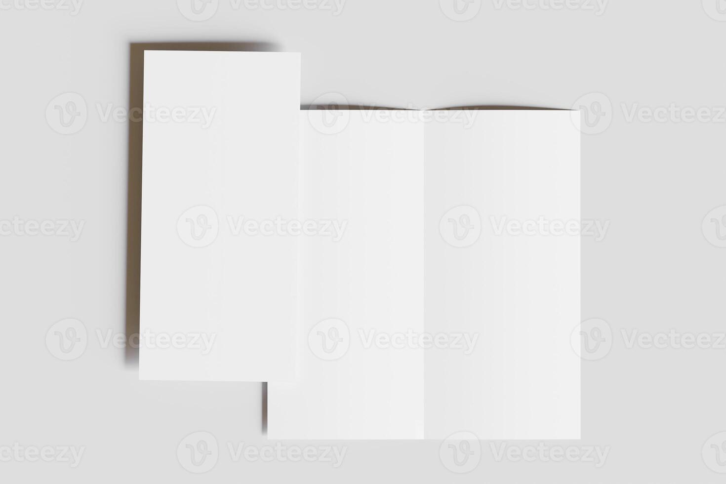 DL Bifold white color and realistic render on white background photo