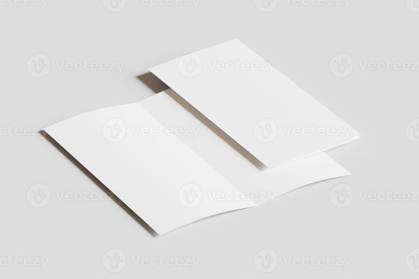 DL Bifold white color and realistic render on white background photo
