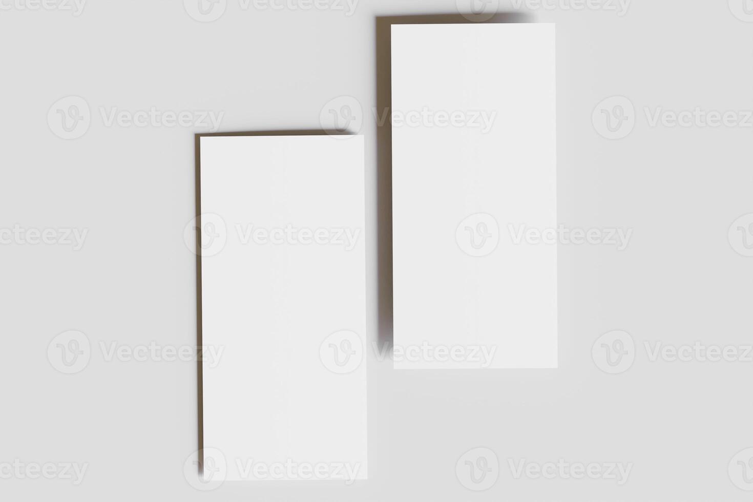 DL Bifold white color and realistic render on white background photo
