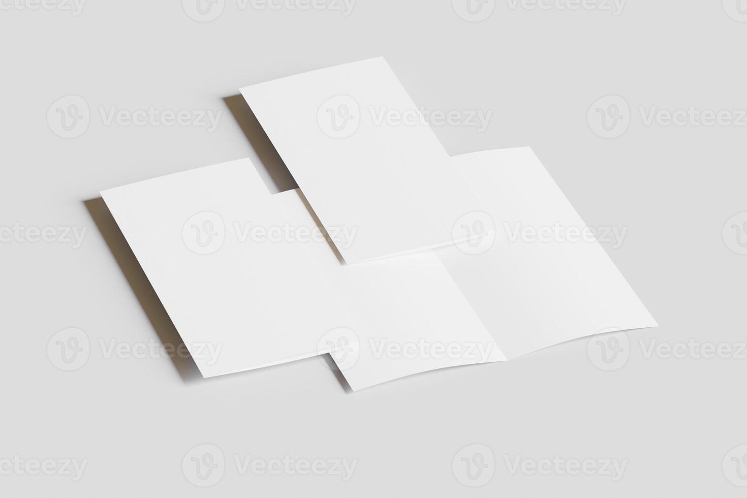 DL Bifold white color and realistic render on white background photo