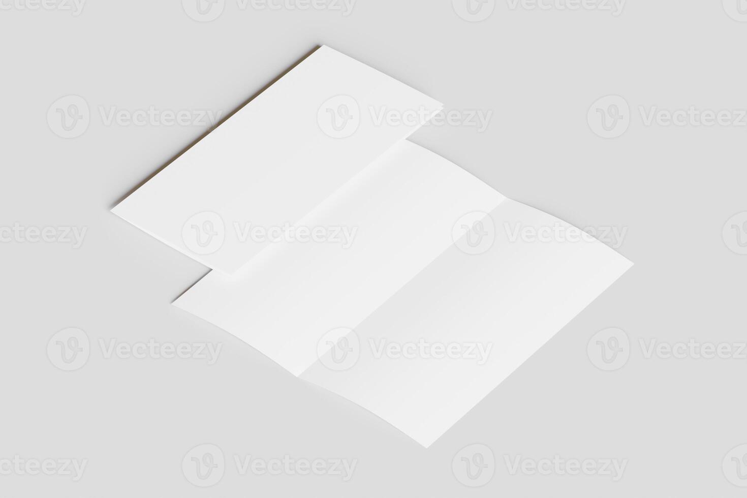 DL Bifold white color and realistic render on white background photo
