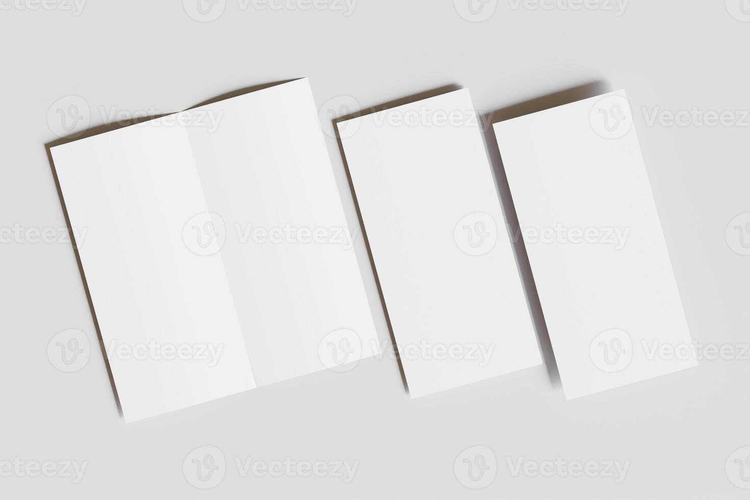 DL Bifold white color and realistic render on white background photo