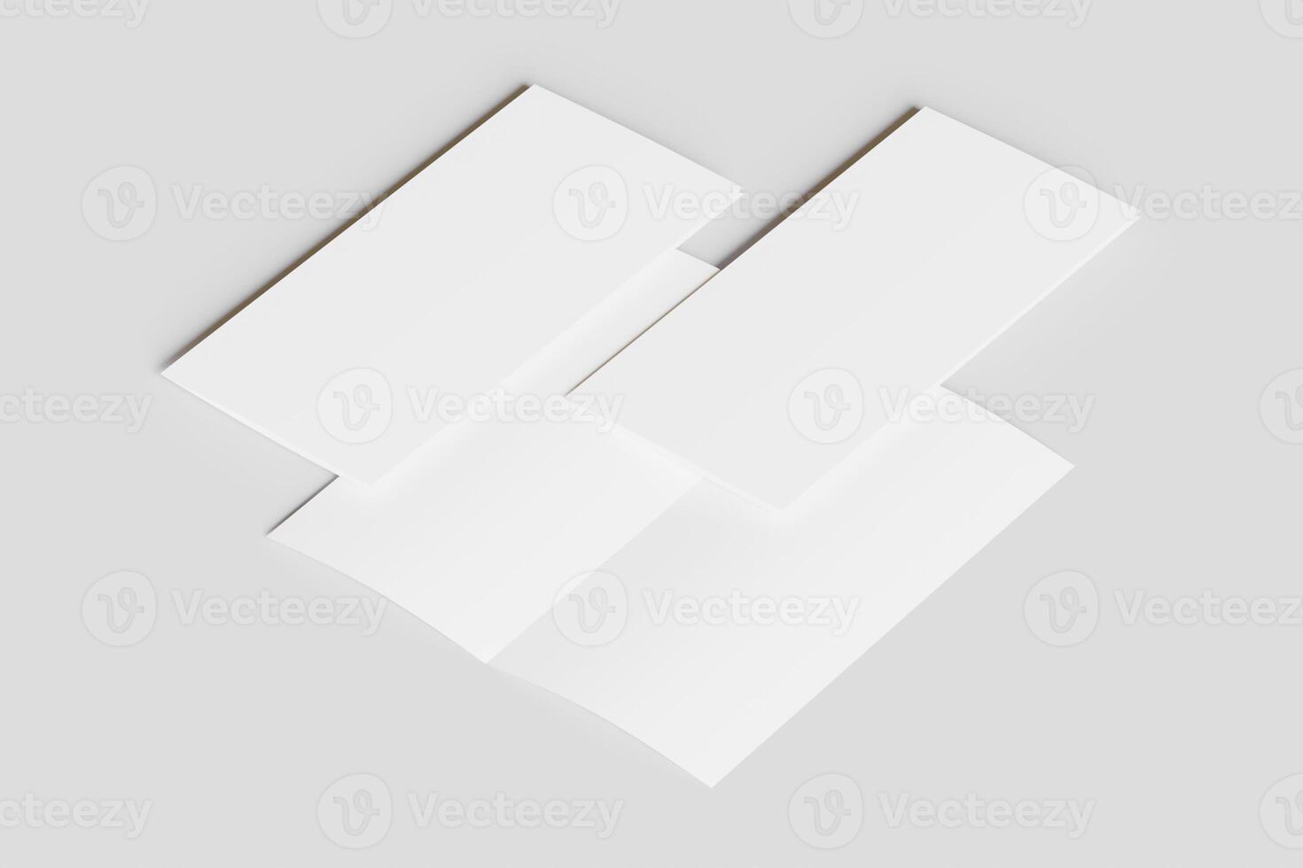 DL Bifold white color and realistic render on white background photo