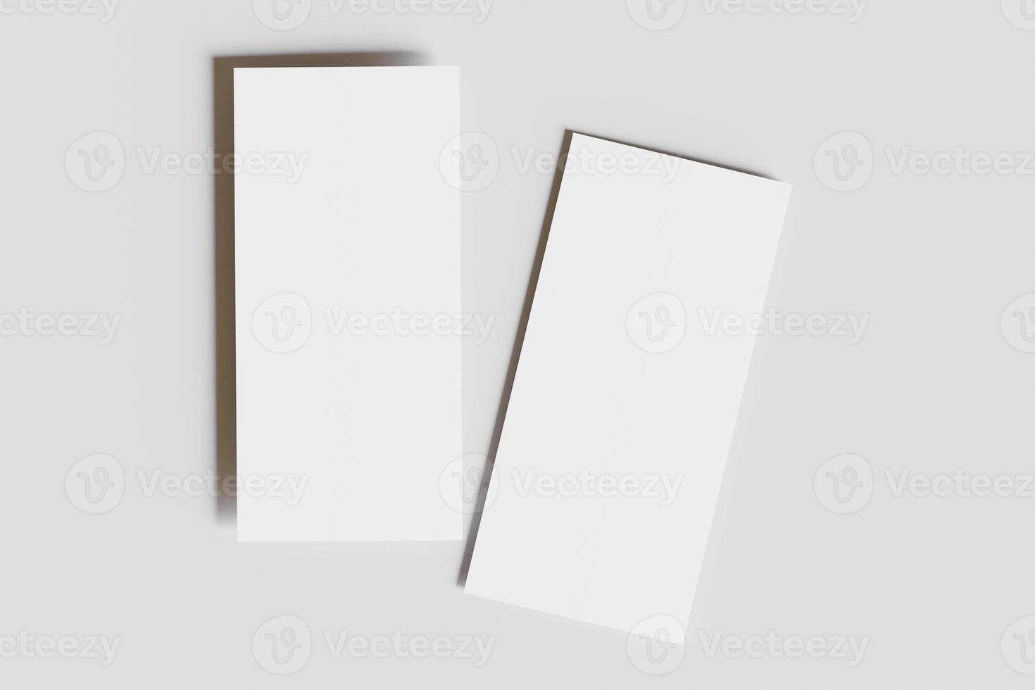 DL Bifold white color and realistic render on white background photo