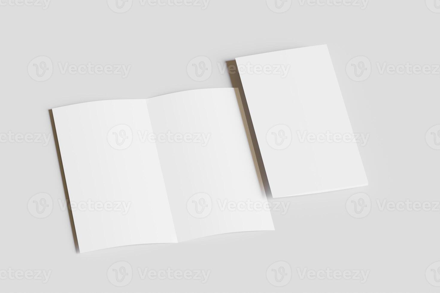 DL Bifold white color and realistic render on white background photo