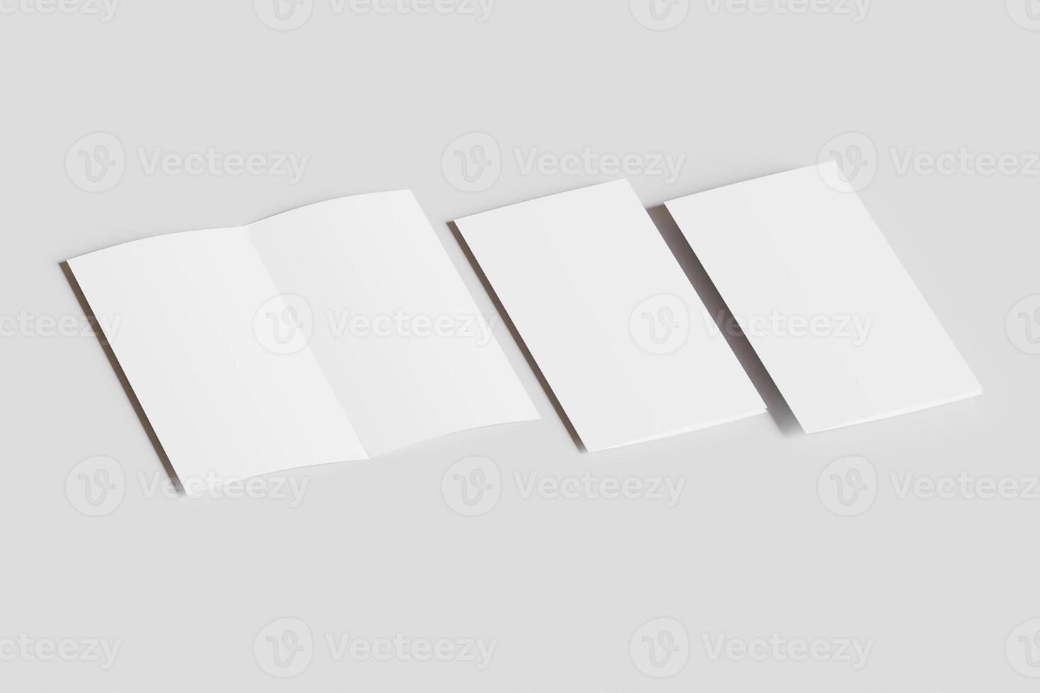 DL Bifold white color and realistic render on white background photo