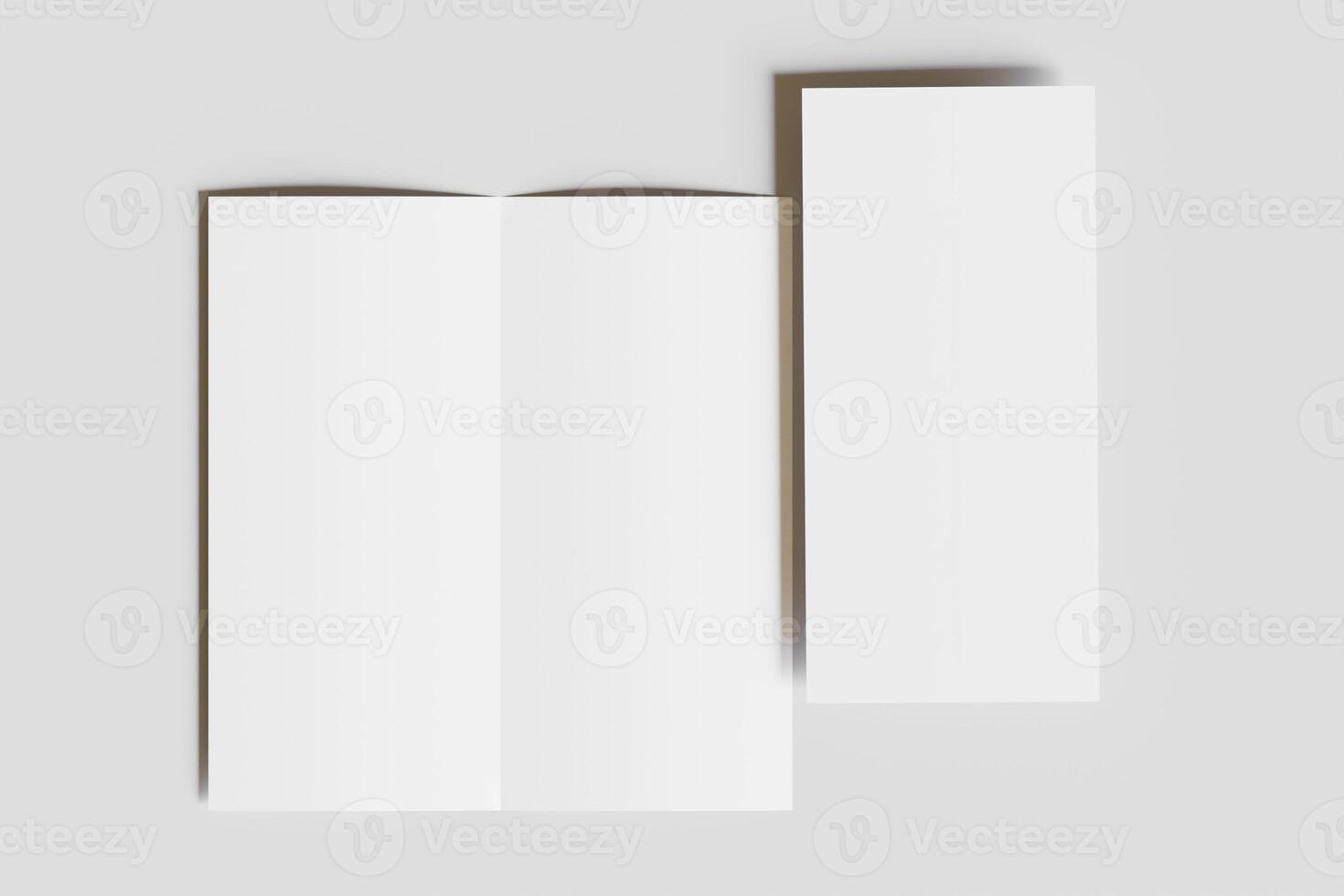 DL Bifold white color and realistic render on white background photo
