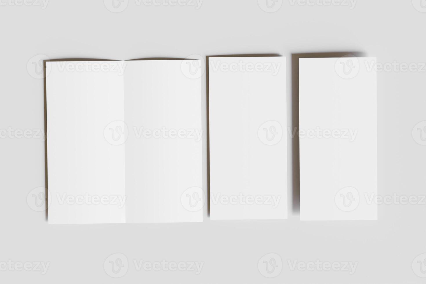 DL Bifold white color and realistic render on white background photo