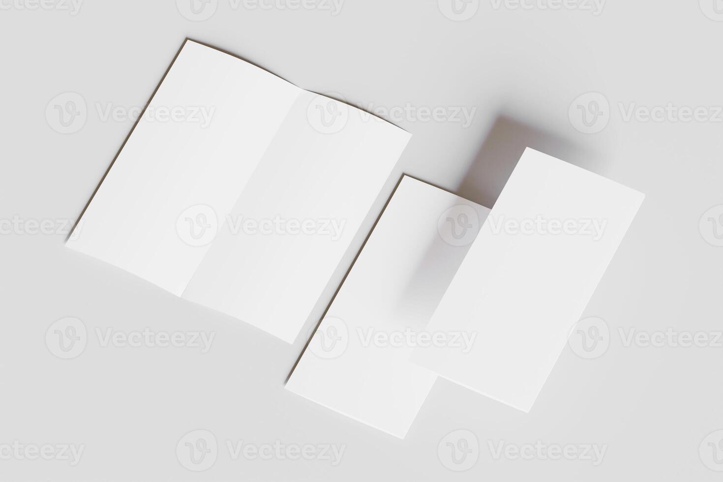 DL Bifold white color and realistic render on white background photo