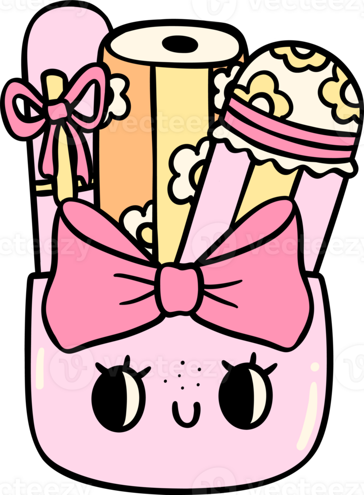Coquette Girly pencil holder school supplies png