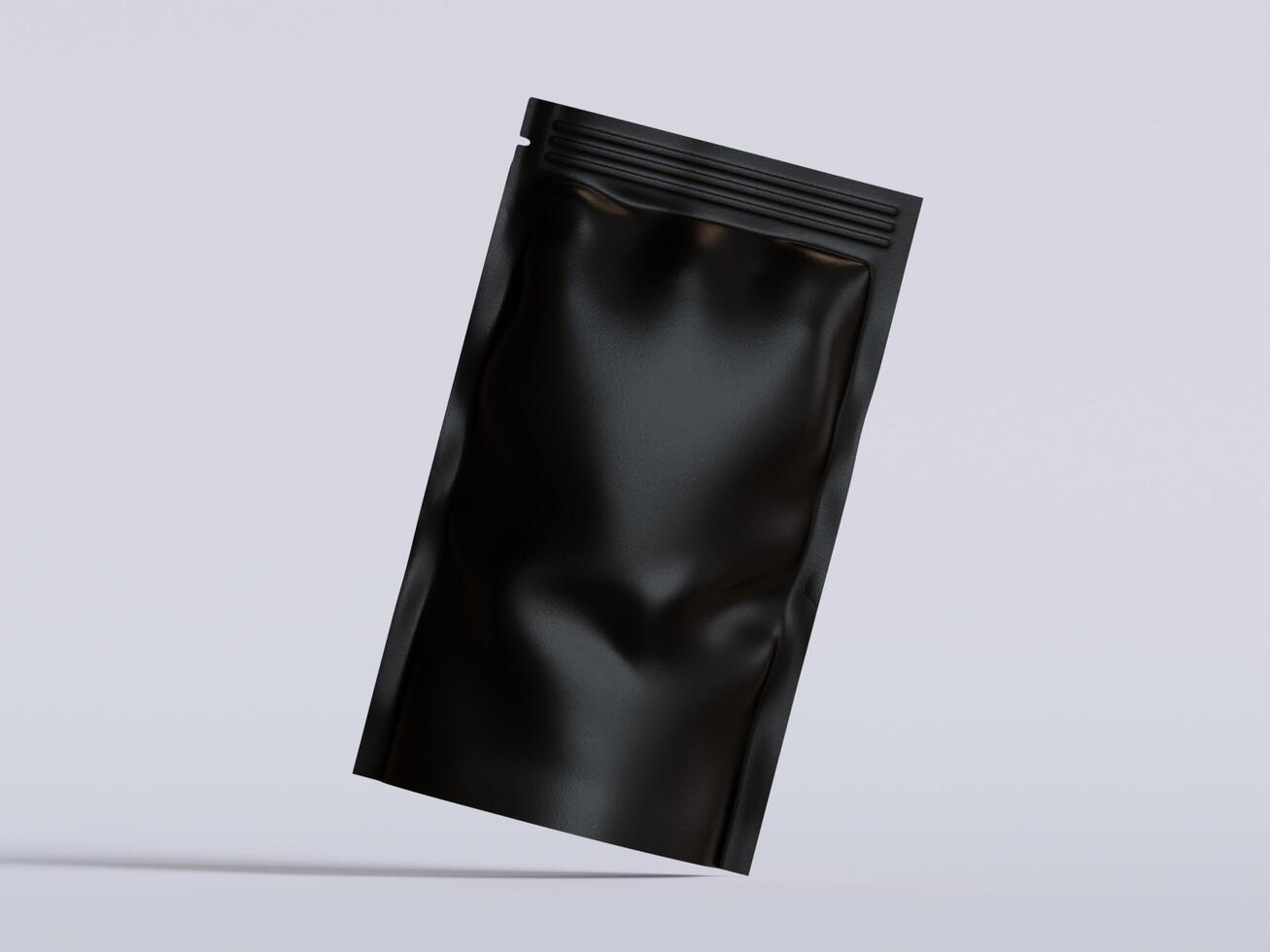 Black pouch bag mockup on gray background photo