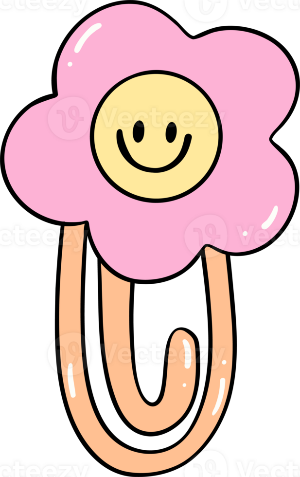 Pastel school supplies paperclip png