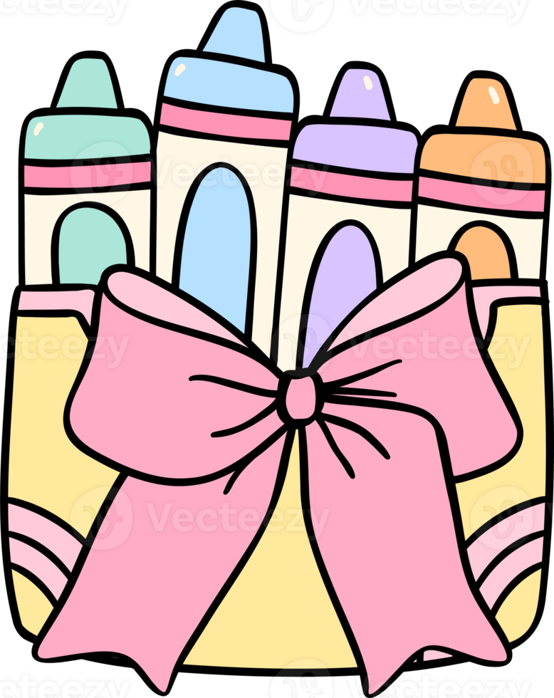 Coquette Girly crayons school supplies png