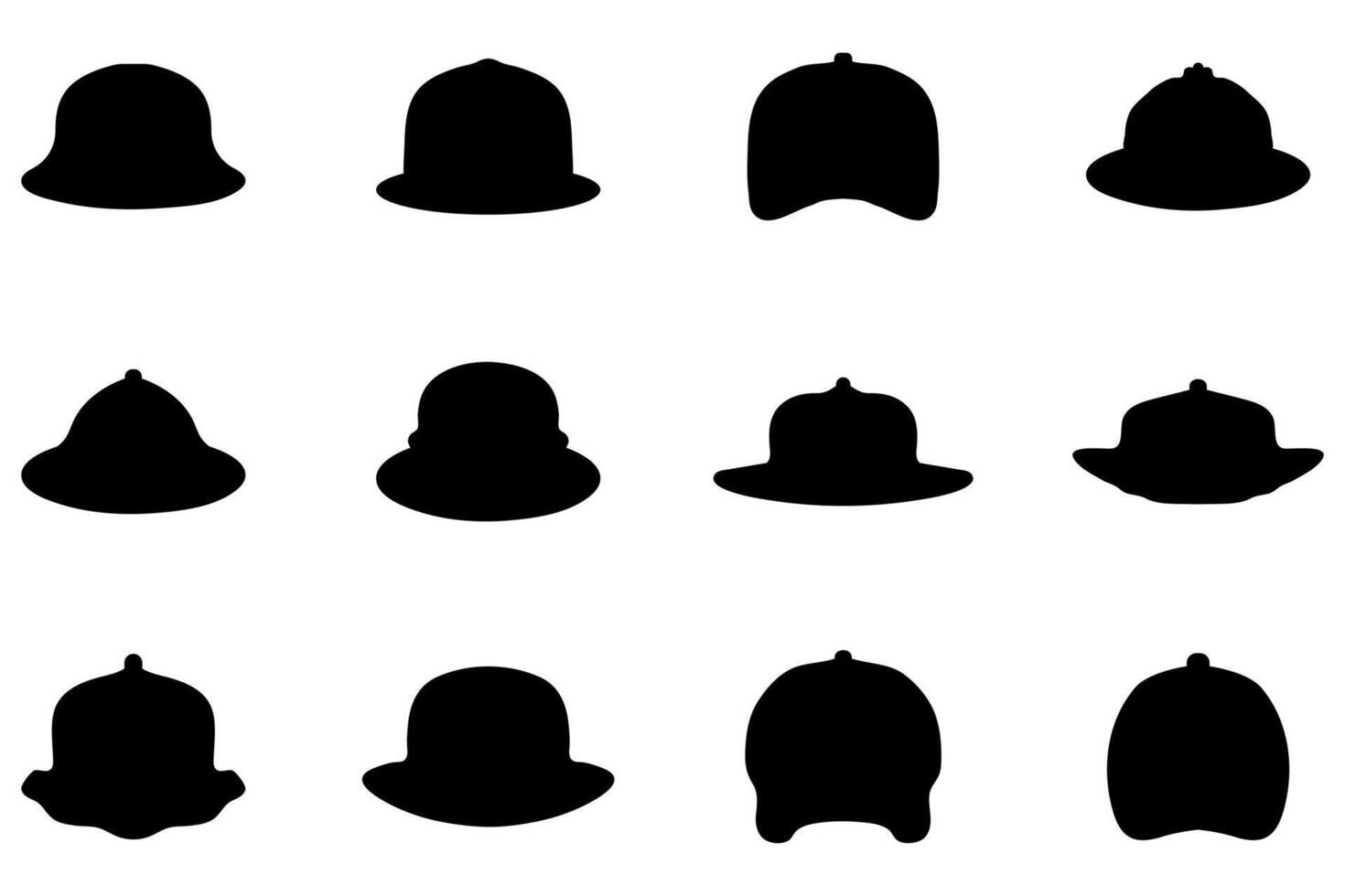 Simple hat icon set. Fashion design vector