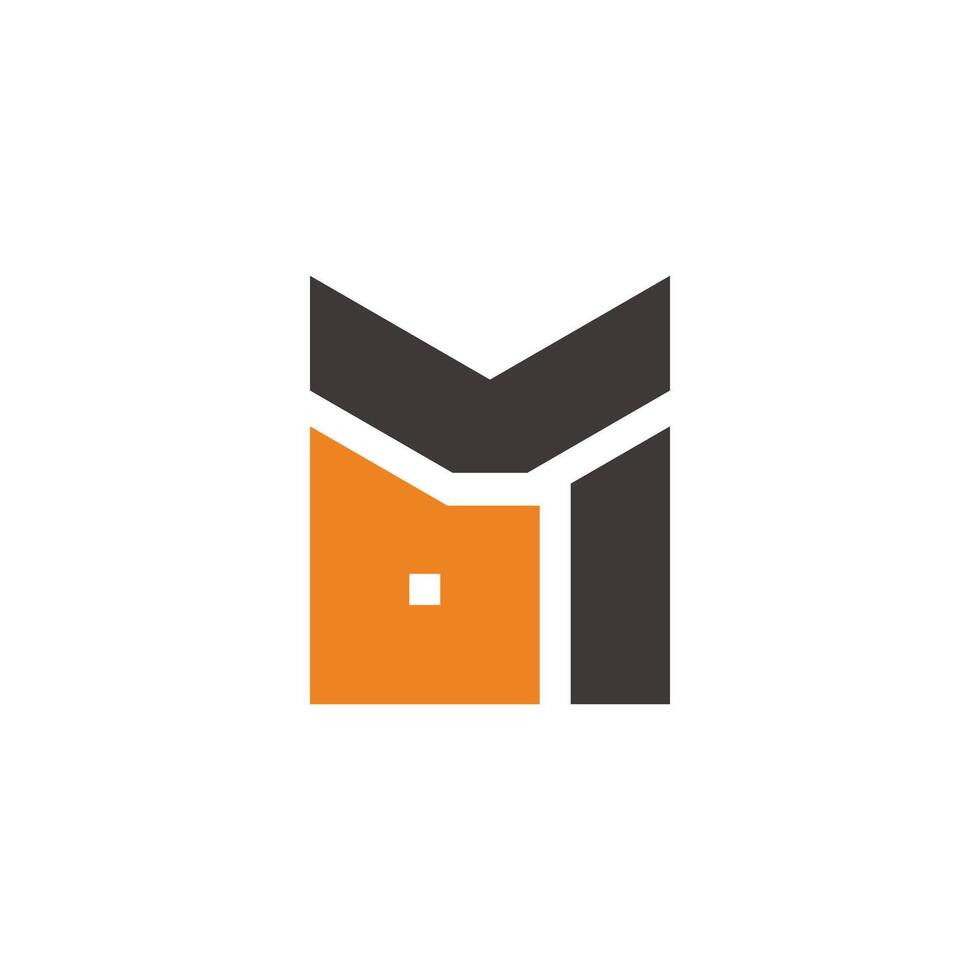letter bm abstract simple geometric logo vector
