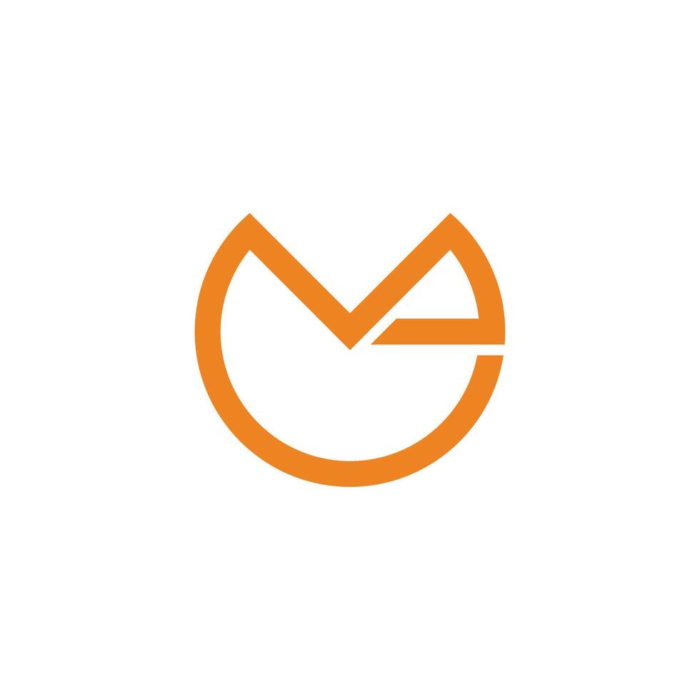 letter me abstract cat head logo vector