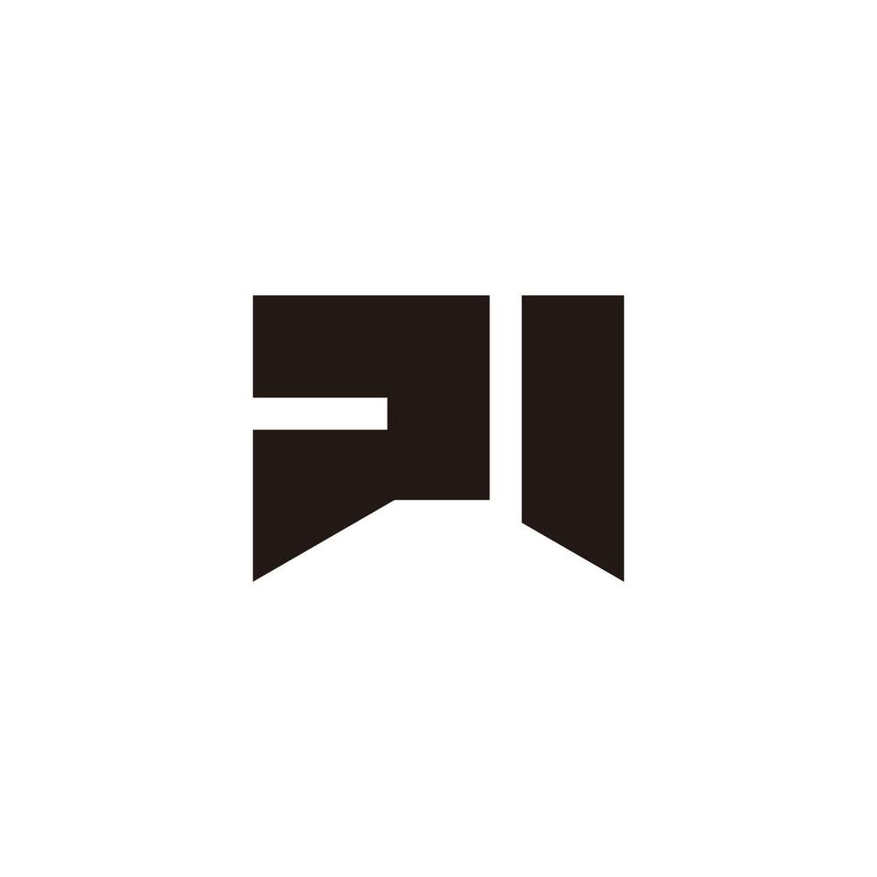 letter pi simple triangle geometric logo vector